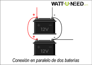 Conexión en paralelo de dos baterías
